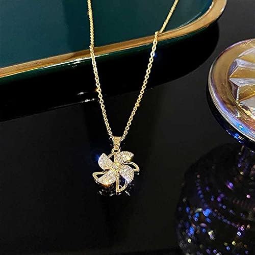 Flower Pinwheel Rotating Necklace - Perfect Valentine's Gift 💖