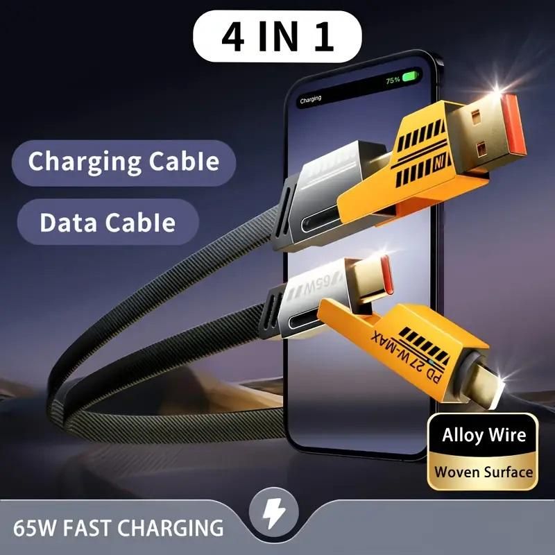 4 In 1 Charging Cable 65w Cable (1 Pc  1 Mtr.)  KazKart