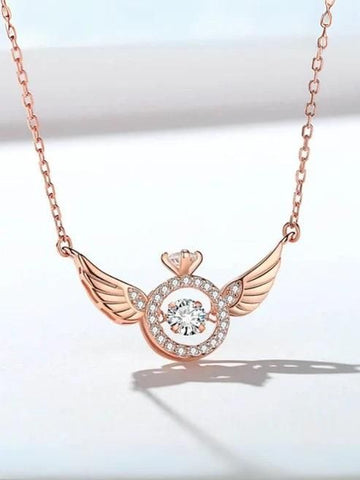 Rose Gold Angel Wings Pendant Chain  KazKart