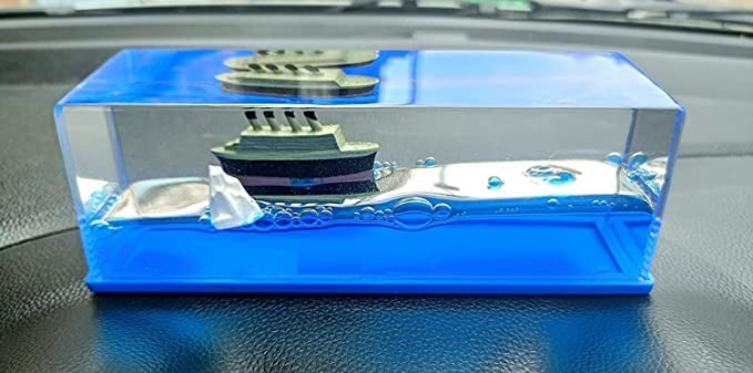 Floating Water Cruiser Ship Iceberg Ornament for Car Interior Decoration  KazKart