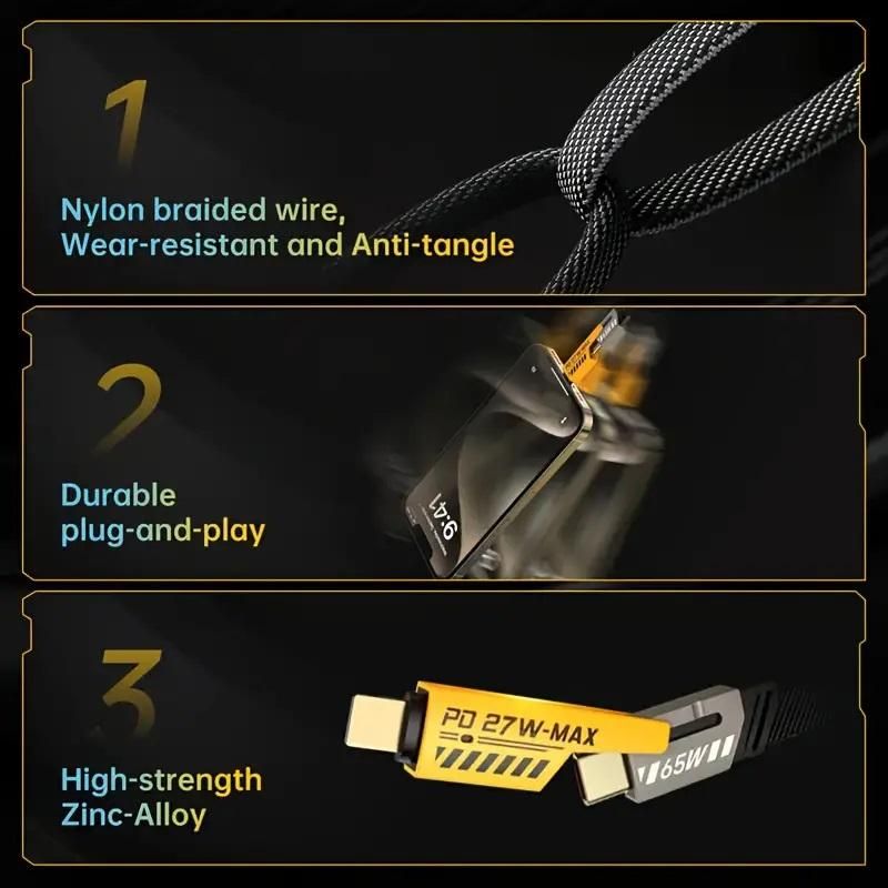 4 In 1 Charging Cable 65w Cable (1 Pc  1 Mtr.)  KazKart