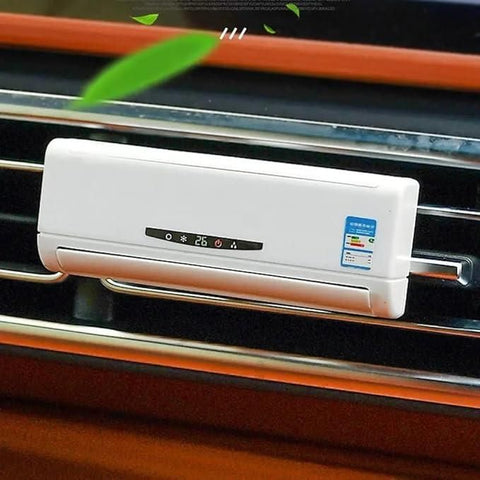 EcoFresh Miniature AC Design Solar-Powered Car Air Freshener Diffuser - Clean & Refreshing Car Atmosphere