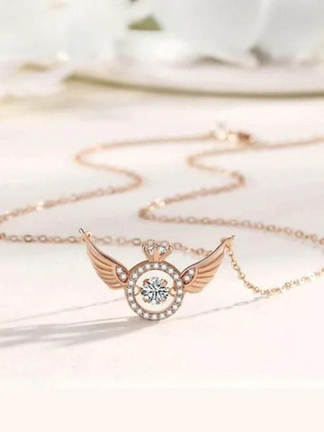 Rose Gold Angel Wings Pendant Chain  KazKart