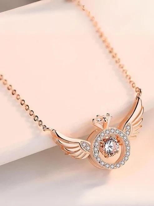 Rose Gold Angel Wings Pendant Chain  KazKart