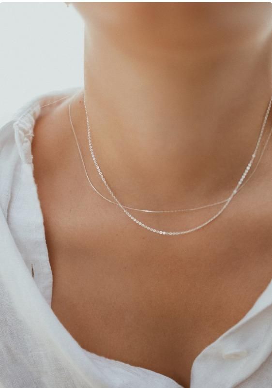 LuxuraFine Necklace Silver Beading Chain - Elegant and Premium Silver Jewelry for Timeless Style