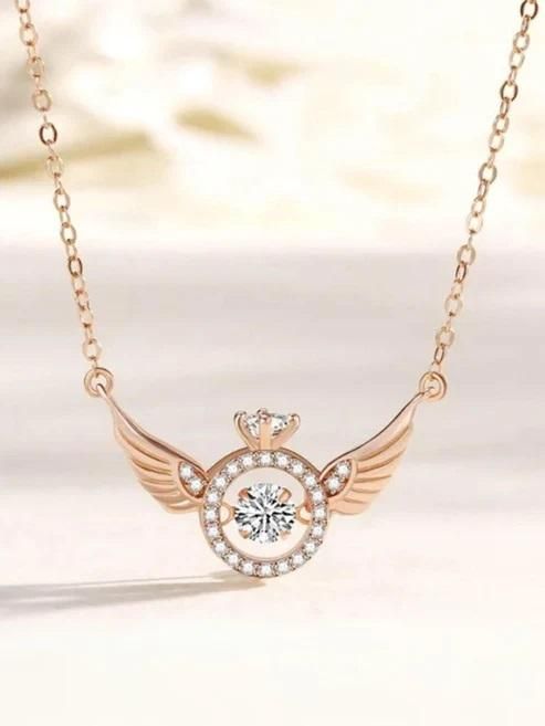 Rose Gold Angel Wings Pendant Chain  KazKart