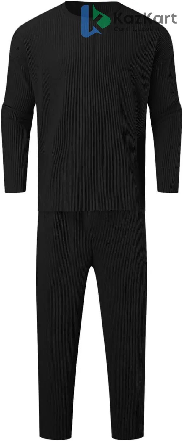 Assorted Men's Solid Round Neck Co-ord Set  KazKart