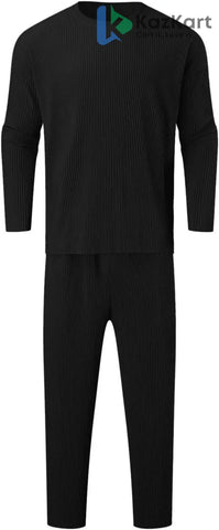 Assorted Men's Solid Round Neck Co-ord Set  KazKart