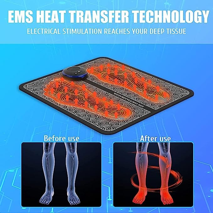 RelaxMat Electric Foot Massage Machine - EMS Therapy for Pain Relief & Relaxation