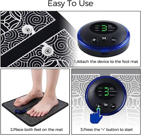 RelaxMat Electric Foot Massage Machine - EMS Therapy for Pain Relief & Relaxation