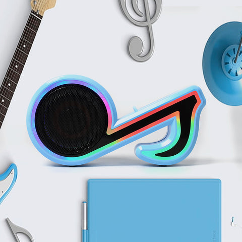 6068 Mini Portable Music Note Shape Speaker Subwoofer Colorful Musical Note Led Lighting Sound For Creatives Gift Computer Phone Sound Equipment  KazKart