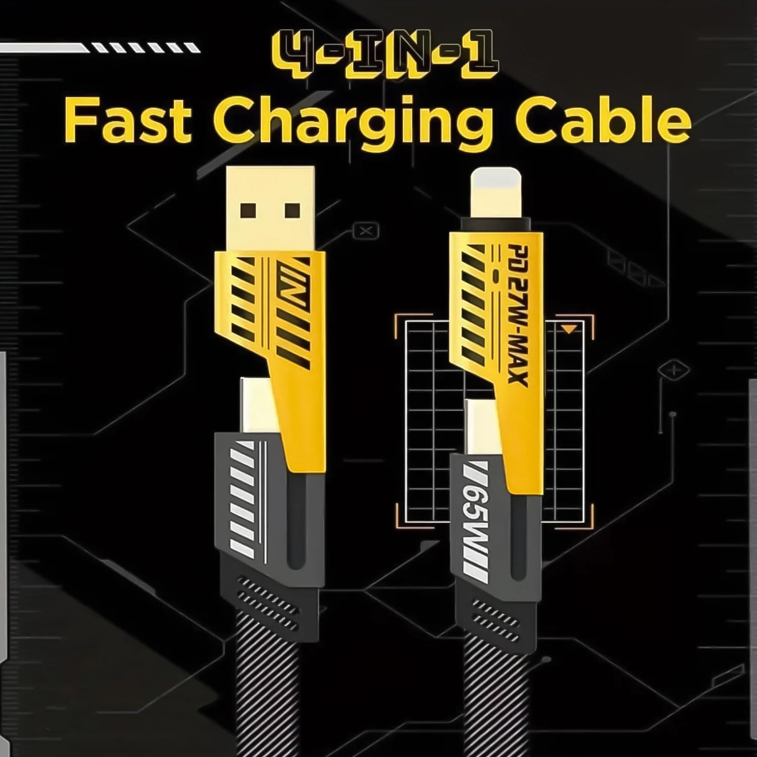 4 In 1 Charging Cable 65w Cable (1 Pc  1 Mtr.)  KazKart