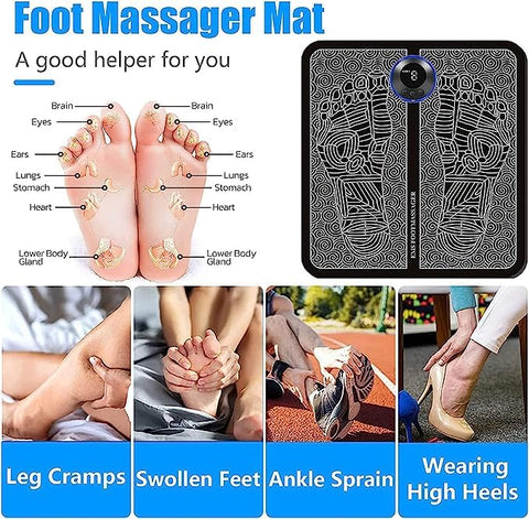 RelaxMat Electric Foot Massage Machine - EMS Therapy for Pain Relief & Relaxation