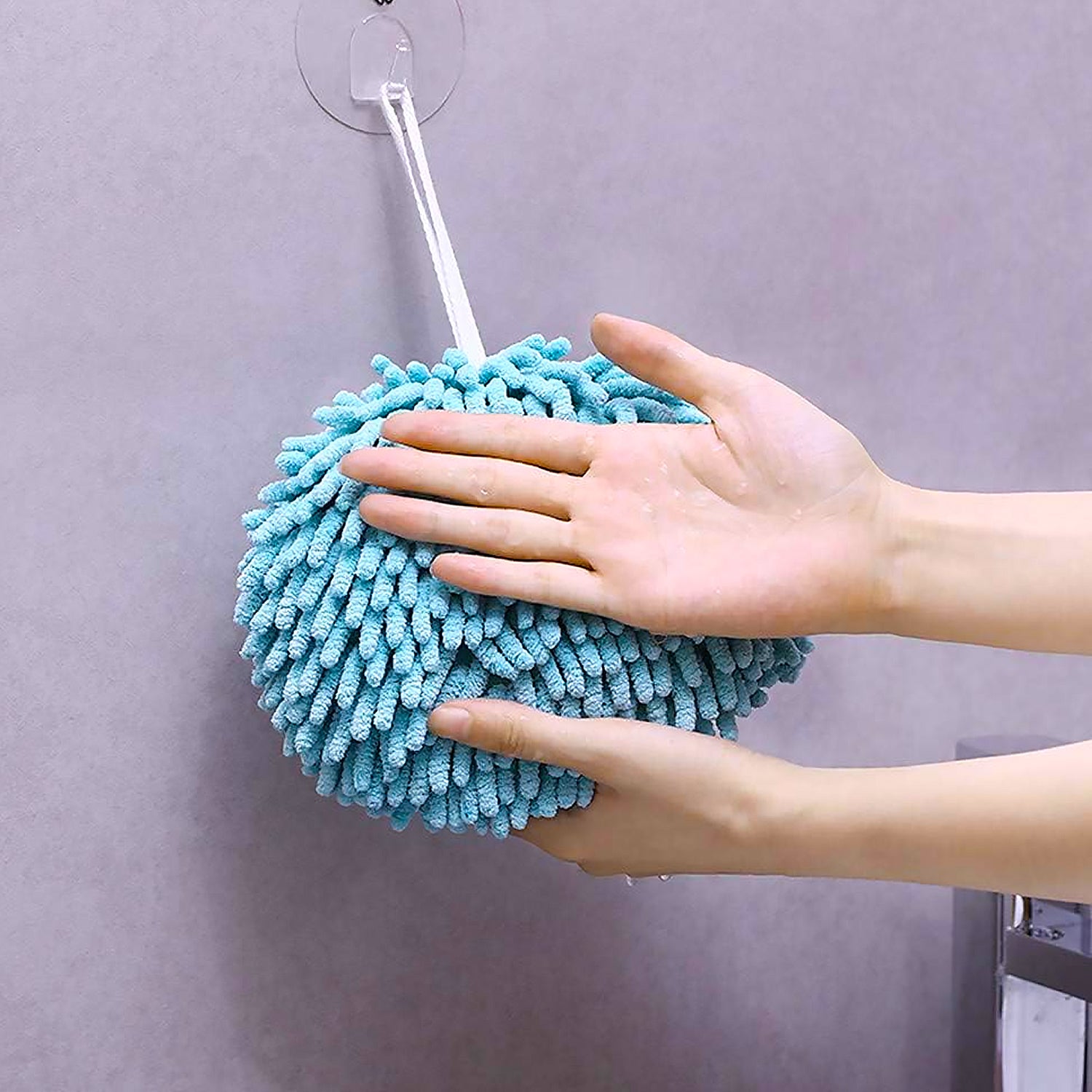 17899 Hand Towels For Bathroom Kitchen Hand Towel Hand Dry Towels Absorbent Soft Hanging Hand Bath Towels Microfiber Plush Chenille Hand Towel Ball Machine Washable Bathroom With Loop (1 Pc)  KazKart